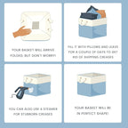 OrganiHaus 12x12 Cube Storage Bins 4 Pack, Foldable Cube Storage Organizer w/ Rope Handles, Collapsible Fabric Bins for Toys,