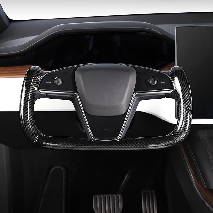Steering Wheel Cover for Tesla Yoke Steering Wheel, Car Steering Wheel Cover for Tesla Model S 2021-Present/Model X 2021-Present Steering Wheel Accessories Black