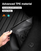 Powerty Floor Mats for 2024 2025 2026 Tesla Model 3 Highland 8 PCS Floor Cargo Liners Full Set All Weather TPE 3D 2 Row Liner Front Rear Storage Mat and Rear Seat Back Mats