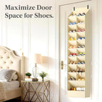 Lifewit 10 Tier Over the Door Shoe Organizer with 19 Large Deep Pockets, Fabric Hanging Shoes Shelf for Closet, Dorm Storage,