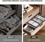 DIMJ Drawer Organizer Clothes Set of 8, Foldable Closet Drawer Organizer, Underwear Drawer Box, Fabric Drawer Dividers for Ba