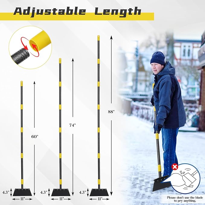 Garden Flat Shovel, 74" Multifunctional Cleaning Shovel, Manual Weeder Heavy Duty Metal Floor Scraper Garden Tool for Lawn Digging, Weeding, Scraping, Ice Remove, Edging