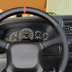MEWANT DIY Steering Wheel Cover for Chevy Silverado 1500 Astro Blazer C/K Made of PU Carbon Fiber Embossed Faux Leather