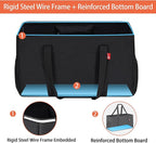 Extra Large Utility Tote Bag, Foldable Reusable Grocery Bags, Collapsible Tote with Metal Wire Frame & Reinforced Bottom Board, Stand up Large Utility Tote for Groceries, Shopping, Storage