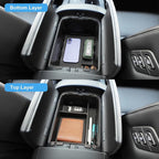 (3Pack) 2026 Palisade Center Console Organizer for Hyundai Palisade (Only fit Calligraphy)(Lower&Console Organizer Double-Layer), Durable ABS Plastic Console Tray 2026 Palisade Accessories