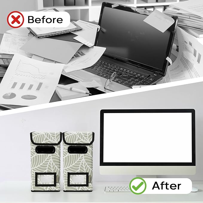 BALEINE File Organizer Box with Lid, Collapsible File Folder Organizer with Plastic Slide, Hanging File Folder Box for Office
