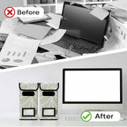 BALEINE File Organizer Box with Lid, Collapsible File Folder Organizer with Plastic Slide, Hanging File Folder Box for Office