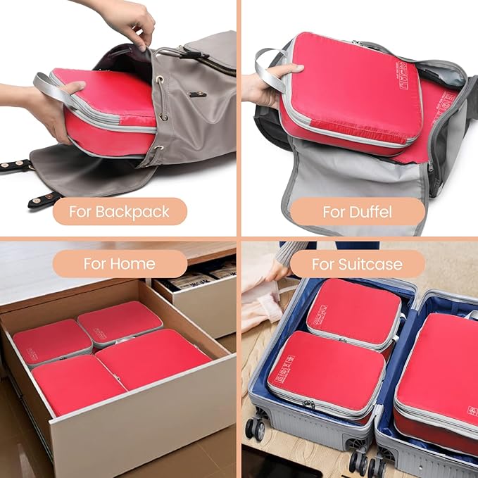 Cambond Compression Packing Cubes for Travel - Lightweight Expandable Travel Bags Luggage Organizers Travel Essentials Compre