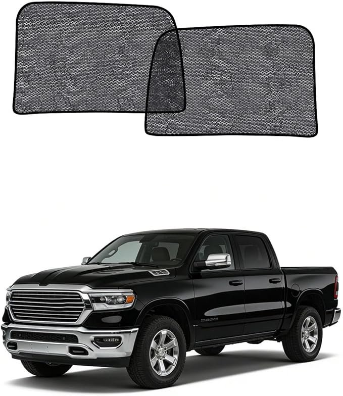 Car Window Shades for Dodge RAM 2500 3500(2010-2025), 2-Pack Rear Window Sun Shades for Baby – Breathable Mesh, UV & Heat Blocker, Privacy Protection for Camping, Travel, Sleep & Nursing