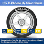 Auto-Fixing Snow Chains, 30s Quick Fit Easy Installation Tire-Chains, Portable Reusable High Carbon Steel Anti Slip Tire Chai