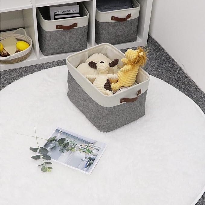 HNZIGE Fabric Storage Baskets for Shelves(3 Pack) Large Collapsible Storage Baskets for Organizing, Decorative Baskets Bins S