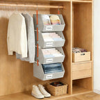 4 Pcs Modular Closet Organizer - Detachable & Foldable Hanging Storage Cubes, 88L Total Capacity, Heavy Duty Fabric Shelves f