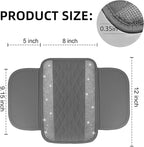 NBTEPEM Bling Gray Car Center Console Cover, Leather Car Arm Rest Cover with 2 Storage Bags, Universal Auto Armrest Protector Storage Box, Bling Accessories Interior for Most Vehicles