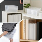 6 Pack Plastic Storage Box Organizer, Portable Clear Document File Case Containers For A4 Letter Paper, Magazine, Photo, Craf
