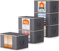 Lifewit 90L Large Storage Bags, 6 Pack Closet Organizers and Storage, Clothes Storage Bins with Lids, Foldable Storage Contai