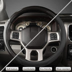 West Llama Customized Auto Car Steering Wheel Cover for Dodge 1989-2011 RAM 1500 2500 3500, Charger, Durango, Challenger (Bla