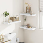 Vivelove White Floating Shelves Over Toilet, 24/36/48/55 Inch X 12 Deep Shelves for Room Wall Mounted, 2" Thick Floating Shel