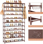 VILICK 11 Tiers Tall Wide Shoe Rack 55 Pairs Large Capacity Sturdy Durable Shoe Rack for Closet Metal Shoe Organizer Shelf wi