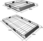 WEIZE Roof Rack Carrier Basket Universal Rooftop 54" x 34" x 6" + Waterproof Bag, Cargo Net with Attachment Hooks, Ratchet Straps for SUV, Truck