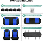 FH Group Automotive Car Seat Covers Full Set Premium 3D Air Mesh Front Seat Covers, Airbag Compatible & Split Bench Cover Uni