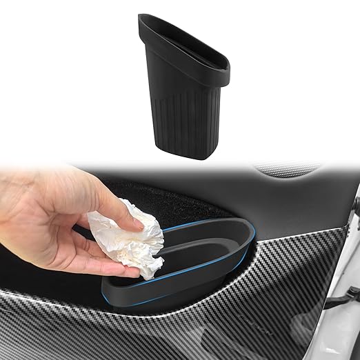 Car Trash Can for Tesla Model Y Juniper 2025, Silicone Car Door Side Trash Bin for Model 3 Highland Interior Accessories
