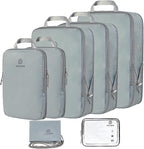 PFEYRPK Lightweight Compression Packing Cubes for Suitcases, Compressible Expandable Travel Packing Organizer with Clear Toil