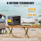 VTOMAN FlashSpeed 1000 Portable Power Station with Jumper Cables, 828Wh LiFePO4 Solar Generator & Car Jump Starter, 1H Fast Charging, 2000W Peak for Home Backup, Camping, Roadside Emergencies