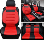 CAR PASS Leather 3D Foam Back Support Car Seat Covers Full Set Air Mesh Automotive Seat Covers, All Season Car Seat Cover Fit