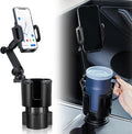 This Hill Car Cup Holder Expander Adjustable Base with Phone Mount 360° Rotation Cup Holder Cell Phone Holder for Car Compati