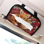 Car Tissue Holder Car Visor Organizer Tissue Box Holder for Car Sun Visor Organizer with Car Vehicle Accessories Essentials Interior for Women Men Christmas Fox Bunny Red