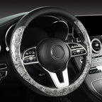 Wood Grain Steering Wheel Cover Microfiber Leather Breathable Anti Slip Universal Protector 14.5-15 inch Car Interior Accesso
