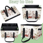 Reusable Grocery Bags Heavy Duty Shopping Bags Foldable Large Tote Bags with Long Handles & Hard Bottom