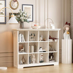 OSCHF Wooden Cube Bookcase with Base - Modern 3 Tiers Floor Standing Open Shelf Cabinet for Home and Office, 12-Cube Lattice 