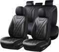 Coverado Car Seat Covers Full Set, Seat Covers for Cars, Front Seat Covers and Back Seat Cover Waterproof Leather Automotive 