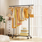 Clothes Rack for Hanging Clothes: Clothing Coat Garment Rolling Racks with Wheels Shelf Portable Closet Storage Organizer War