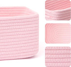 MiniArk Small Storage Baskets for Organizing | Closet Organizer Bins | Shelf Toy Basket | Woven Rope Baskets | Cube Decorativ