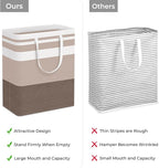 HomeHacks 2-Pack Large Laundry Basket, Waterproof, Freestanding Laundry Hamper, Collapsible Tall Clothes Hamper with Extended