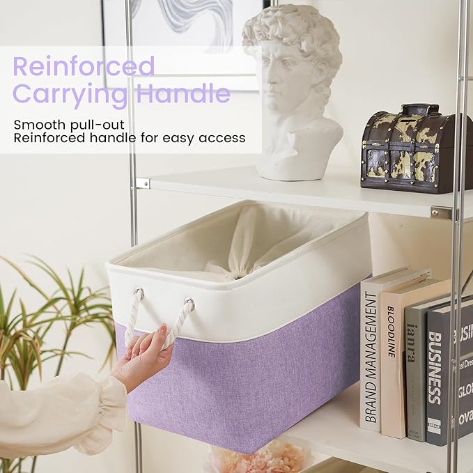 Large Storage Baskets- 16x12x12 inch Storage Bins for Shelves and Closet Organizing, Foldable Fabric Bin for Home Organizatio