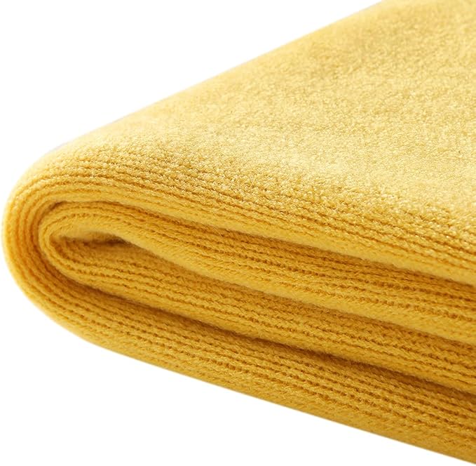 Homiest Decorative Knitted Throw Blanket with Fringe Soft & Cozy Tassel Blanket for Couch Sofa Bed (Yellow,50x60)