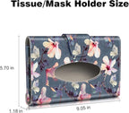 CaseBot Car Visor Tissue Holder, Sun Visor Napkin Holder, Mask Holder for Car, PU Leather Backseat Tissue Box for Truck SUV, Blooming Hibiscus