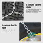2Pcs Portable Snow Tire Chains, Auto Fixing 1 Min Quick Fit Easy Installation Tire Chains, Universal Emergency Tire Traction 