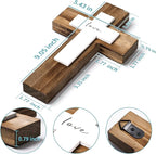 OKSQW Wall & Table Wooden Cross with Love Sign Christians Spiritual Religious Cross Gifts With Hook On Hanging Wall Or Table 