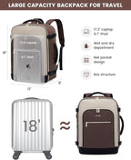 LOVEVOOK Large Travel Backpack for Women, TSA Carry on Backpack for Airplanes, 40L Personal Item Travel Bag for Women fits 17