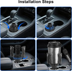 Car Cup Holder Expander, Large Cup Holder Adapter for Car, Water Bottle Holder Extender, Adjustable Drink Holder for Car Fits Yeti, Hydro Flask 24/32oz, Black