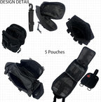 6 Pack Tactical Molle Automotive Seat Back Organizer Tactical Vehicle Panel Organizer with 5 Detachable Molle Pouch for Car Truck Ford Jeep Vehicle,US Flag Patch For Man (5 Pouches)