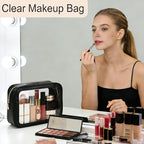 3PCS Diaper Bag Organizer Pouch Set，Clear Organizer Bags,TSA Approved Toiletry Bag,Clear Waterproof Cosmetic Bags with Zipper
