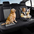 Coverado Leather Rear Seat Covers for Cars, Waterproof Back Seat Cover, Universal Automotive Seat Cushion Protector for Most 