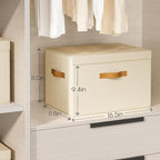 Homsorout Large Storage Bins with Lids - Front Opening Fabric Storage Bins, Flap Closet Organizer with Handles, Collapsible B