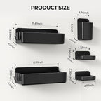 Nieifi Shower Shelves 5 Pack, Adhesive Shower Wall Shelf Organizer for Bathroom Organization, Black