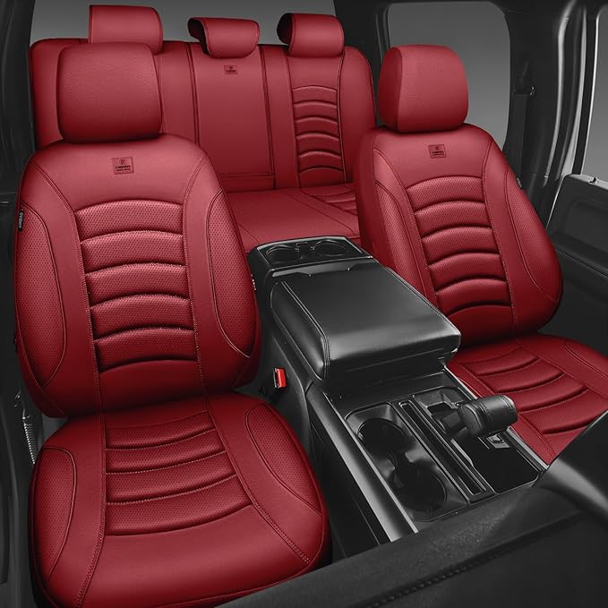 CAR PASS 3D Foam PU Leather Car Seat Covers, Universal Seat Covers Full Sets for Trucks SUV Sedan Automotive Seat Covers Armr